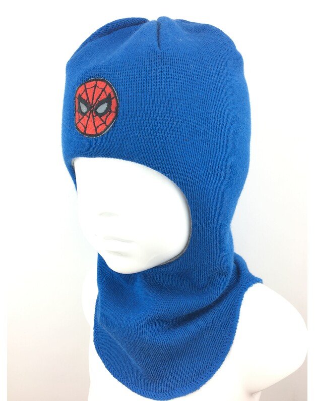 Mėlyna kepurė-šalmas su vilna berniukui Žmogus voras